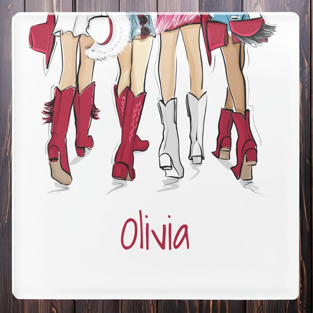 Alabama Ladys Fashion Cowboy Boots Crimson Name Glasuntersetzer (Von Creator hochgeladen)