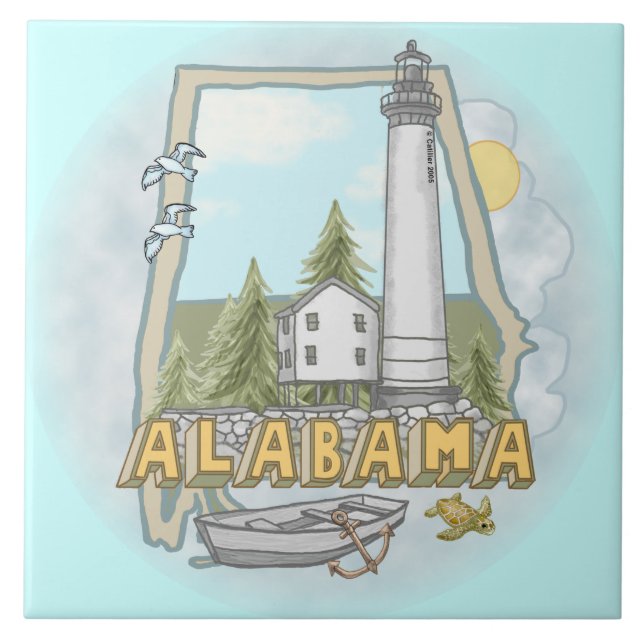 Alabama Leuchtturm Kachel (Vorderseite)