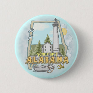 Alabama Leuchtturm Pin-Button Button