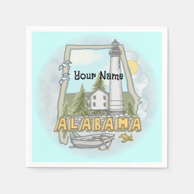 Alabama Leuchtturm  Serviette (Vorderseite)