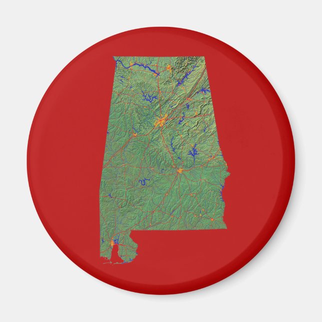 Alabama Map Magnet (Vorne)