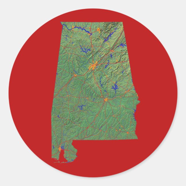 Alabama Map Sticker (Vorderseite)