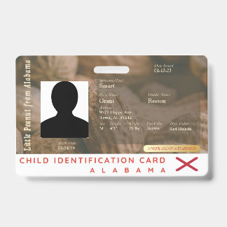 Alabama - Mein kleines Erdnusskind-ID Ausweis