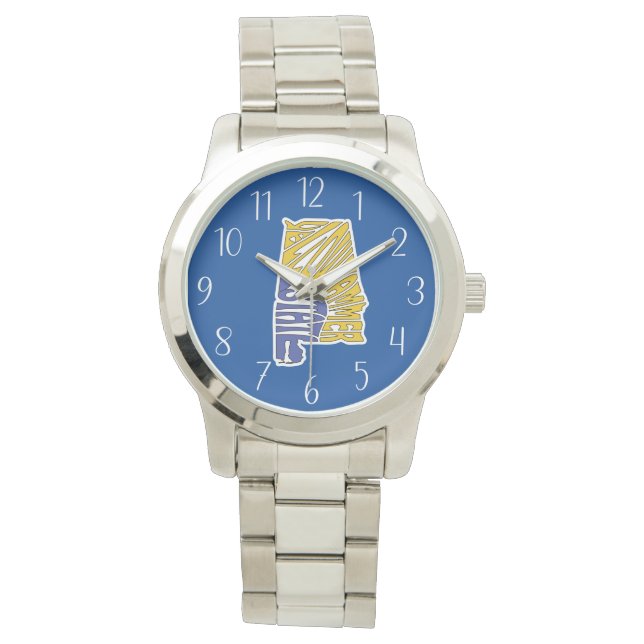 Alabama Nickname Word Art Armbanduhr (Vorderseite)