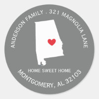 ALABAMA | Nouveau Sticker Étiquette de adresse Hom