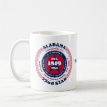 Alabama Patriotic Circular Monogram Tasse