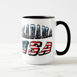 Alabama Picture und USA Flag Schriftart Tasse