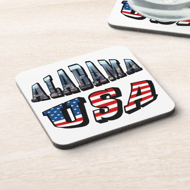 Alabama Picture und USA Flag Schriftart Untersetzer (Linke Seite)