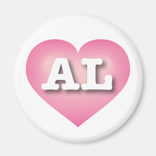 Alabama Pink Fade Heart - I Liebe AL Magnet