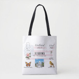 Alabama Postcard Staat und Sehenswürdigkeiten Tasche