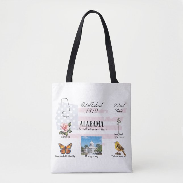 Alabama Postcard | Staat und Sehenswürdigkeiten Tasche (Vorderseite)