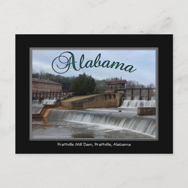 Alabama Prattville Mill Dam Post Card Postkarte (Vorderseite)