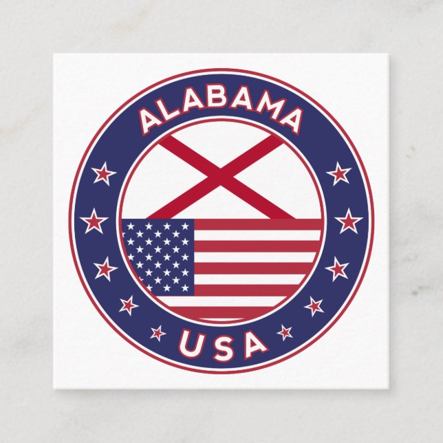 Alabama Quadratische Visitenkarte (Vorderseite)