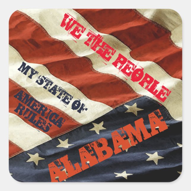 ALABAMA QUADRATISCHER AUFKLEBER (Vorderseite)