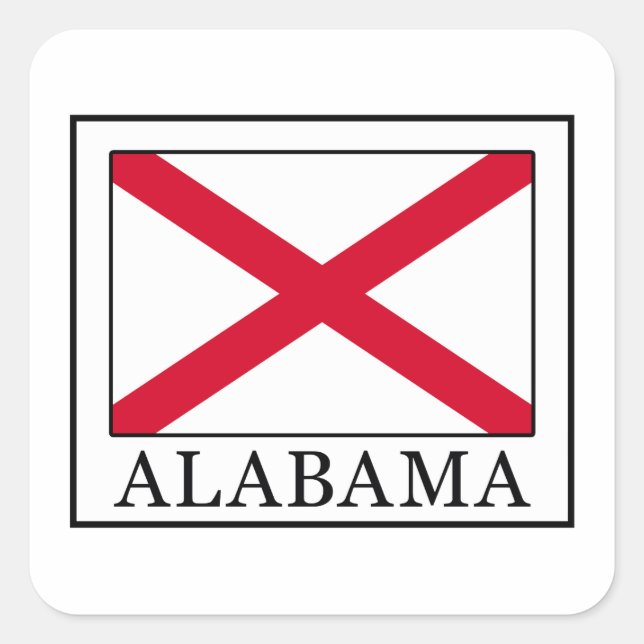 Alabama Quadratischer Aufkleber (Vorderseite)