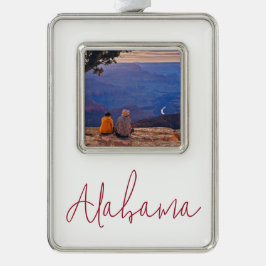 Alabama Reiseandenken-Geschenk Rahmen-Ornament Silber