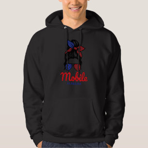 Alabama Retro Messy Bun Hoodie