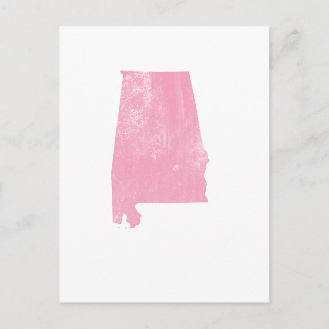 Alabama - Rosa Vintage Grunge Postkarte (Vorderseite)