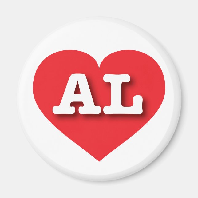 Alabama Rotes Herz - I Liebe AL Magnet (Vorne)
