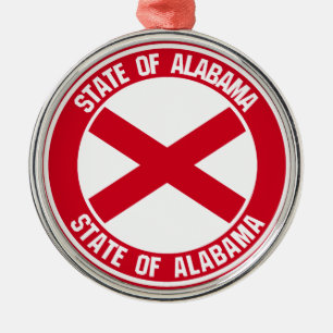 Alabama Round Emblem Ornament Aus Metall
