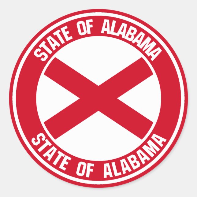Alabama Round Emblem Runder Aufkleber (Vorderseite)