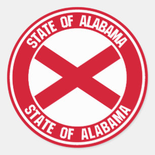 Alabama-RundEmblem Runder Aufkleber