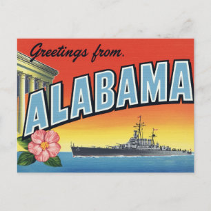 Alabama-Schlachtschiff und Kapitol Postkarte