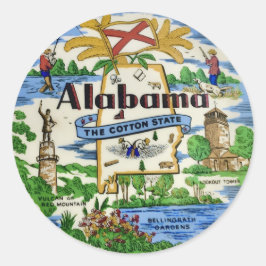 Alabama-Sehenswürdigkeiten Runder Aufkleber