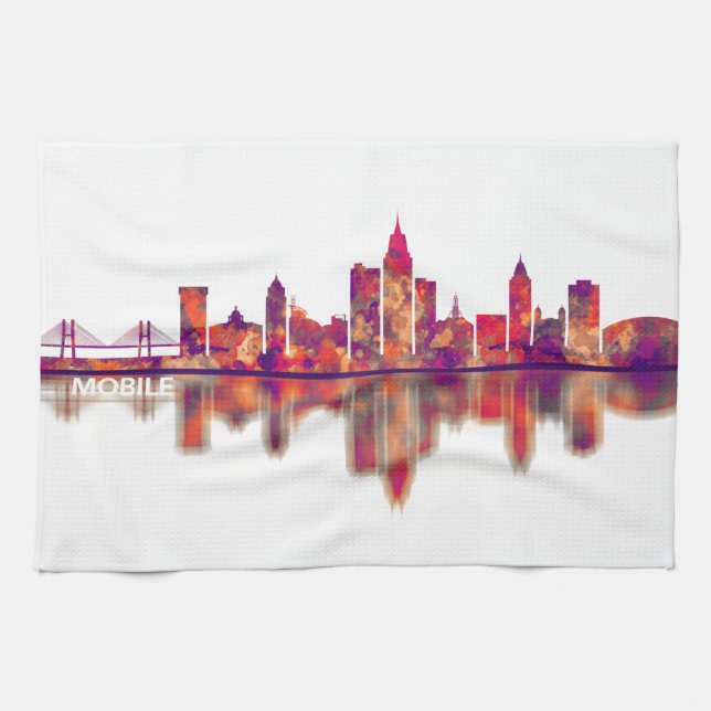 Alabama-Skyline Geschirrtuch (Horizontal)
