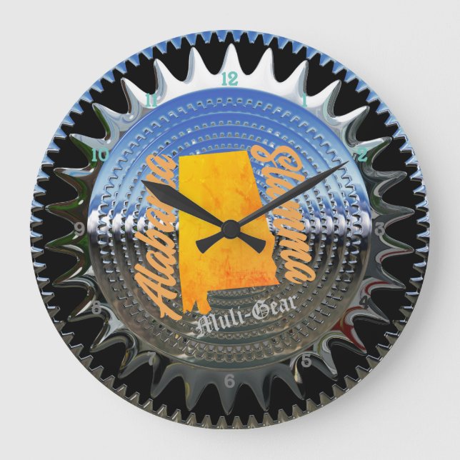 Alabama Slamma Mehrgetriebe Große Wanduhr (Vorderseite)