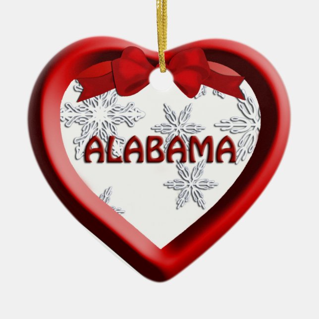 Alabama Snowflake Herz Weihnachtsschmuck (Vorne)