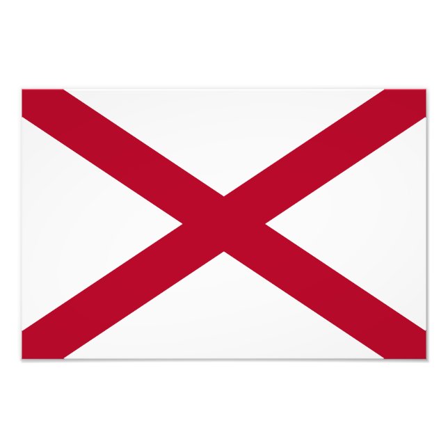 Alabama: St Andrew Crimson Cross Flag Fotodruck (Vorne)