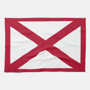 Alabama: St Andrew Crimson Cross Flag Geschirrtuch