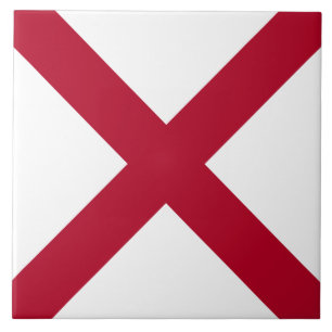 Alabama: St Andrew Crimson Cross-Flagge Fliese