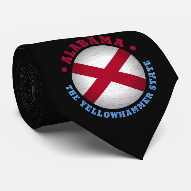 ALABAMA STAAT FLAG KRAWATTE (Gerollt)