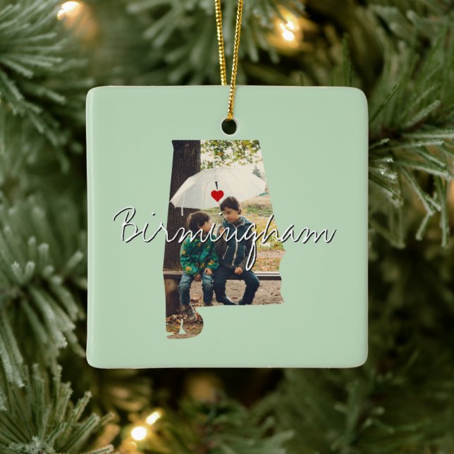 Alabama Staat Foto Einfügung und Ortsname Keramikornament (Baum)