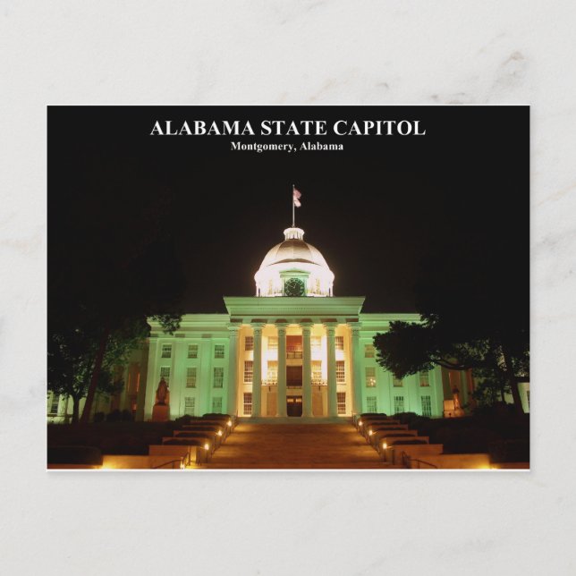 ALABAMA STAAT HAUPTSTADT POSTKARTE (Vorderseite)