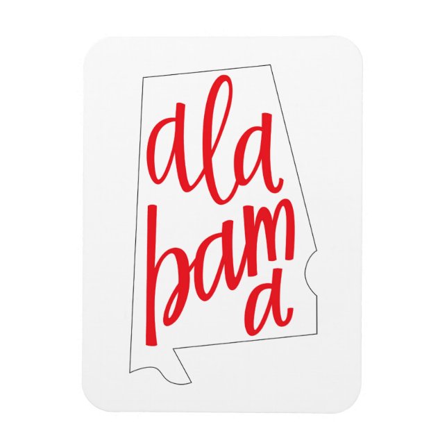 Alabama Staat Kontur Magnet (Vertikal)