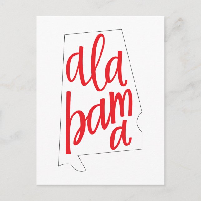 Alabama Staat Kontur Postkarte (Vorderseite)