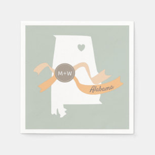 Alabama Staat Landkarte mit moderner Hochzeitskass Serviette