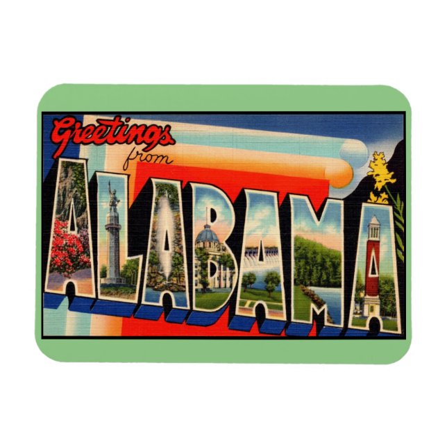 Alabama Staat Magnet (Horizontal)