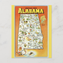 Alabama Staat Map Postkarte