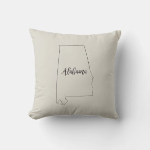 Alabama Staat Map Throw Pillow Kissen