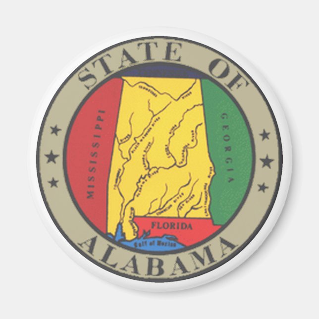 Alabama Staat Siegel Magnet (Vorne)