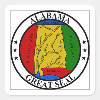 Alabama Staat Siegel Quadratischer Aufkleber