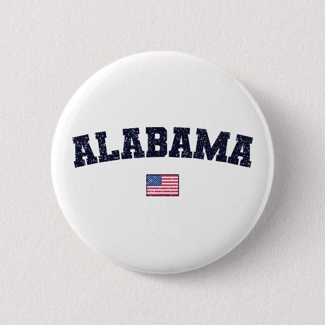 Alabama Staat USA Flag Vintag erschüttert Button (Vorderseite)