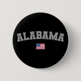 Alabama Staat USA Flag Vintag erschüttert Button