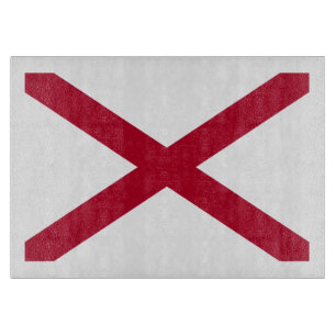 Alabama Staatsflagge: St. Andreaskreuz in Karmesin Schneidebrett