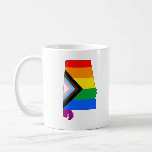 Alabama Staatsstolz LGBTQ Progress Prix Kaffeetasse (Links)