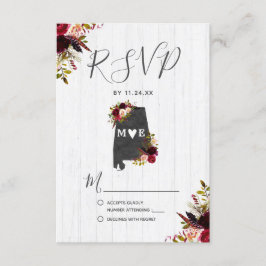 Alabama State Destination Mariage rustique RSVP